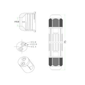 Ligador estanque 3polos 1,0-2,5mm² 450V/24A IP68 - Image 2