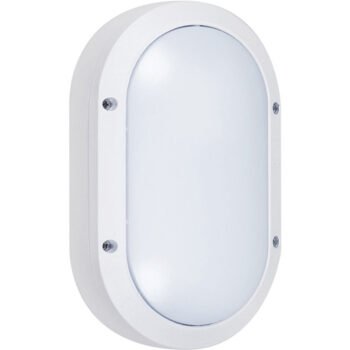 Aplique AMAZONAS pequeno IP54 1xE27 Alumínio + Policarbonato (PC) Branco