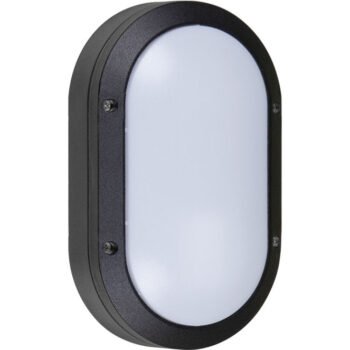 Aplique AMAZONAS pequeno IP54 1xE27 Alumínio + Policarbonato (PC) Preto
