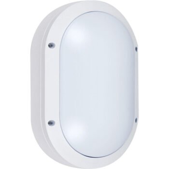 Aplique AMAZONAS grande IP54 1xE27 Alumínio + Policarbonato (PC) Branco