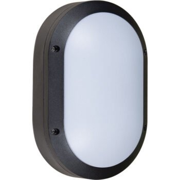 Aplique AMAZONAS grande IP54 1xE27 Alumínio + Policarbonato (PC) Preto