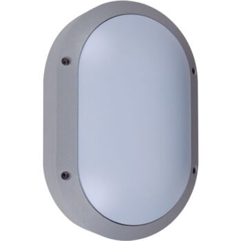 Aplique AMAZONAS grande IP54 1xE27 Alumínio + Policarbonato (PC) Cinzento
