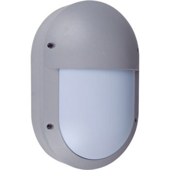 Aplique PARANA grande IP54 1xE27 Alumínio + Policarbonato (PC) Cinzento