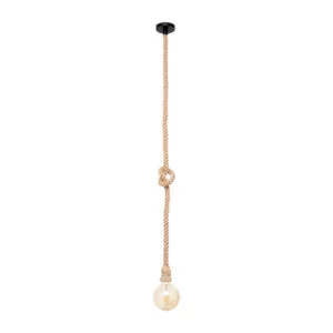 Suspensão SOGA 1xE27 Alt.Reg.xD.10cm Corda Castanho (Alt.max.1m)