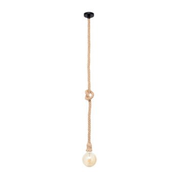 Suspensão SOGA 1xE27 Alt.Reg.xD.10cm Corda Castanho (Alt.max.1m)