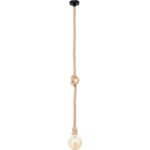 Suspensão SOGA 1xE27 Alt.Reg.xD.10cm Corda Castanho
