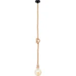 Suspensão SOGA 1xE27 Alt.Reg.xD.10cm Corda Castanho