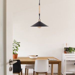 Candeeiro de mesa SOGA 1xE27 C.22,5xL.42xAlt.57cm Corda Preto - Image 2