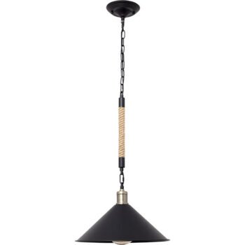 SSuspensão SOGA 1xE27 Alt.Reg.xD.36cm Corda Preto