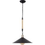 Suspensão SOGA 1xE27 Alt.Reg.xD.43cm Corda Preto