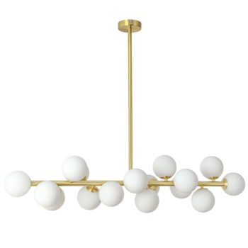 Candeeiro de tecto ANALU 16xG9 C.110xL.35xAlt.80cm Dourado/Branco