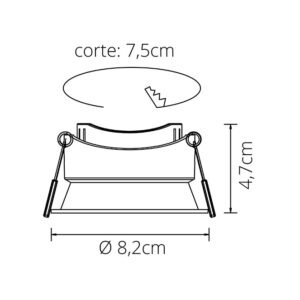 Aro de encastrar OLAVO redondo IP65 Alt.4,7xD.8,3cm Policarbonato (PC) Branco - Image 3