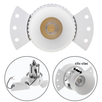 Foco de encastrar HEKA redondo p/pladur 1x10W LED 850lm 4000K Alumínio Branco