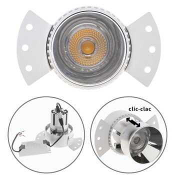Foco de encastrar HEKA redondo p/pladur 1x10W LED 850lm 2700K Alumínio Prata
