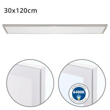 Painel de superfície VOLTAIRE 30x120 72W LED 5760lm 6400K Níquel