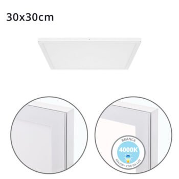 Painel de superfície VOLTAIRE 30x30 24W LED 1920lm 4000K Branco