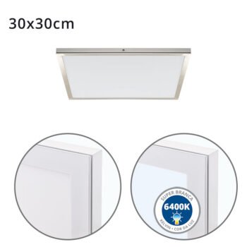Painel de superfície VOLTAIRE 30x30 24W LED 1920lm 6400K Níquel