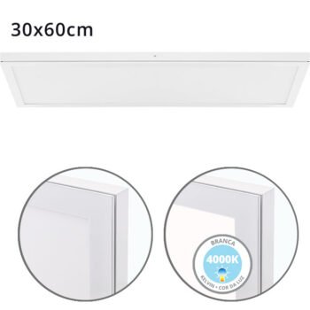 Painel de superfície VOLTAIRE 30x60 36W LED 2880lm 4000K Branco