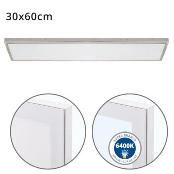 Painel de superfície VOLTAIRE 30x60 36W LED 2880lm 6400K Níquel