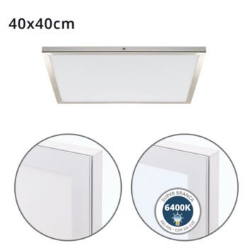 Painel de superfície VOLTAIRE 40x40 36W LED 2880lm 6400K Níquel