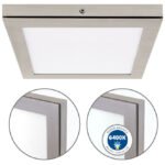 Painel de superfície TOLSTOI 22,5x22,5 18W LED 1080lm 6400K Níquel