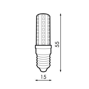 Lâmpada E14 (fino) MINI LED 5W 3000K 420lm Transparente - Image 2