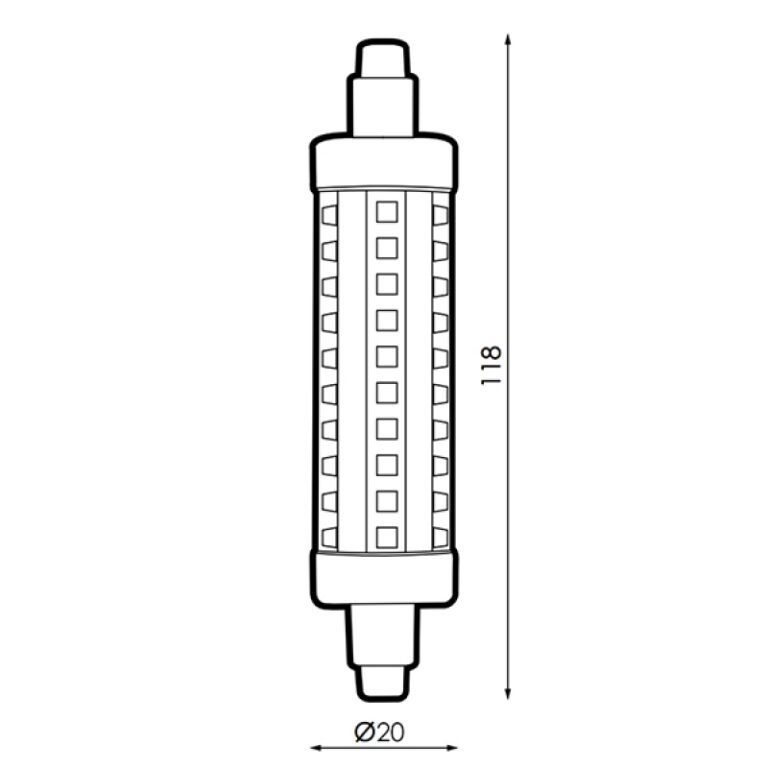 Lâmpada R7s LED LIGHT 118mm 10W 3000K 1000lm - Image 2