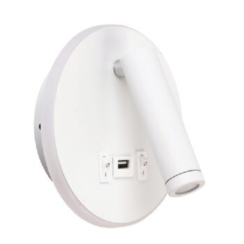 Aplique MATSYS 11W LED 657lm 4000K, porta USB Branco
