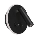 Aplique MATSYS 11W LED 657lm 4000K, porta USB Preto