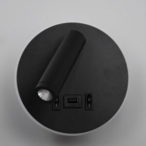 Aplique MATSYS 11W LED 657lm 4000K, porta USB Preto - Image 2