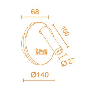 Aplique MATSYS 11W LED 657lm 4000K, porta USB Preto - Image 3