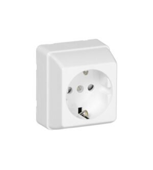 Tomada Schuko com Obturador Branco 3700