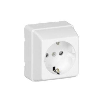 Tomada Schuko com Obturador Branco 3700