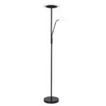 Candeeiro de pé BAYANI com braço de leitura 28W+6W LED 3000-6500K Preto