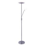 Candeeiro de pé BAYANI com braço de leitura 28W+6W LED 3000-6500K Níquel