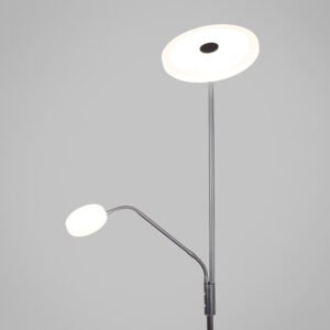 Candeeiro de pé BAYANI com braço de leitura 28W+6W LED 3000-6500K Níquel - Image 4