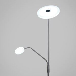 Candeeiro de pé BAYANI com braço de leitura 28W+6W LED 3000-6500K Níquel - Image 5