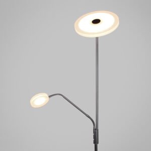 Candeeiro de pé BAYANI com braço de leitura 28W+6W LED 3000-6500K Níquel - Image 6