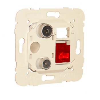 Tomada Mista R-TV-RJ45 cat.6 UTP estrela
