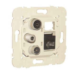 Tomada Mista R-TV-SAT-RJ45 cat.6 UTP estrela (ITED)