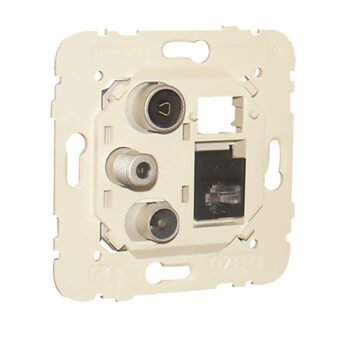 Tomada Mista R-TV-SAT-RJ45 cat.6 UTP estrela (ITED)