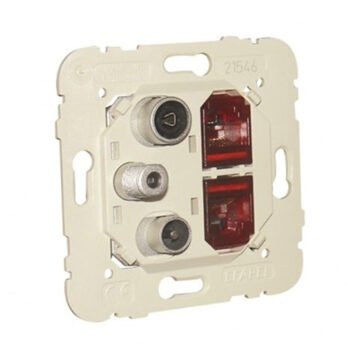 Tomada Mista R-TV-SAT-2xRJ45 cat.6 UTP estrela (ITED)
