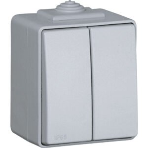 Comutador de Escada Duplo ESTANQUE48 IP65 Cinzento