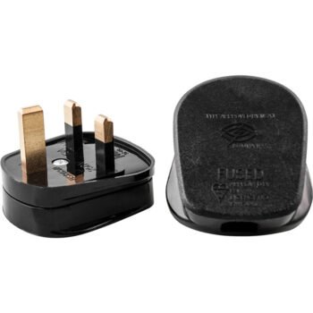 Ficha Inglesa (UK) tipo G preta com fusível 3A, 2P+T
