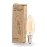 Lâmpada E14 (fino) Vela Filamento LED 4W 2300K 350lm Ambar