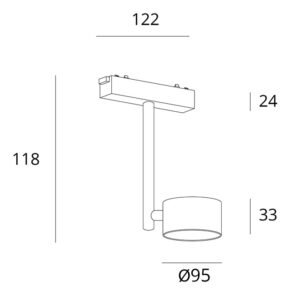 Foco para calha magnética PIQUET (2 condutores) 19W LED 1600lm 3000K 36° preto - Image 3