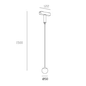 Suspensão para calha magnética PIQUET (2 condutores) 6W LED 350lm 3000K 38° preto - Image 3