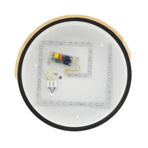 Plafond WOOD ROUND 24W LED 2400lm 3000-4500-6000K Preto/Madeira - Image 3