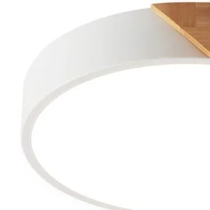 Plafond WOOD ROUND 24W LED 2400lm 3000-4500-6000K Branco/Madeira - Image 2