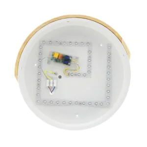 Plafond WOOD ROUND 24W LED 2400lm 3000-4500-6000K Branco/Madeira - Image 3